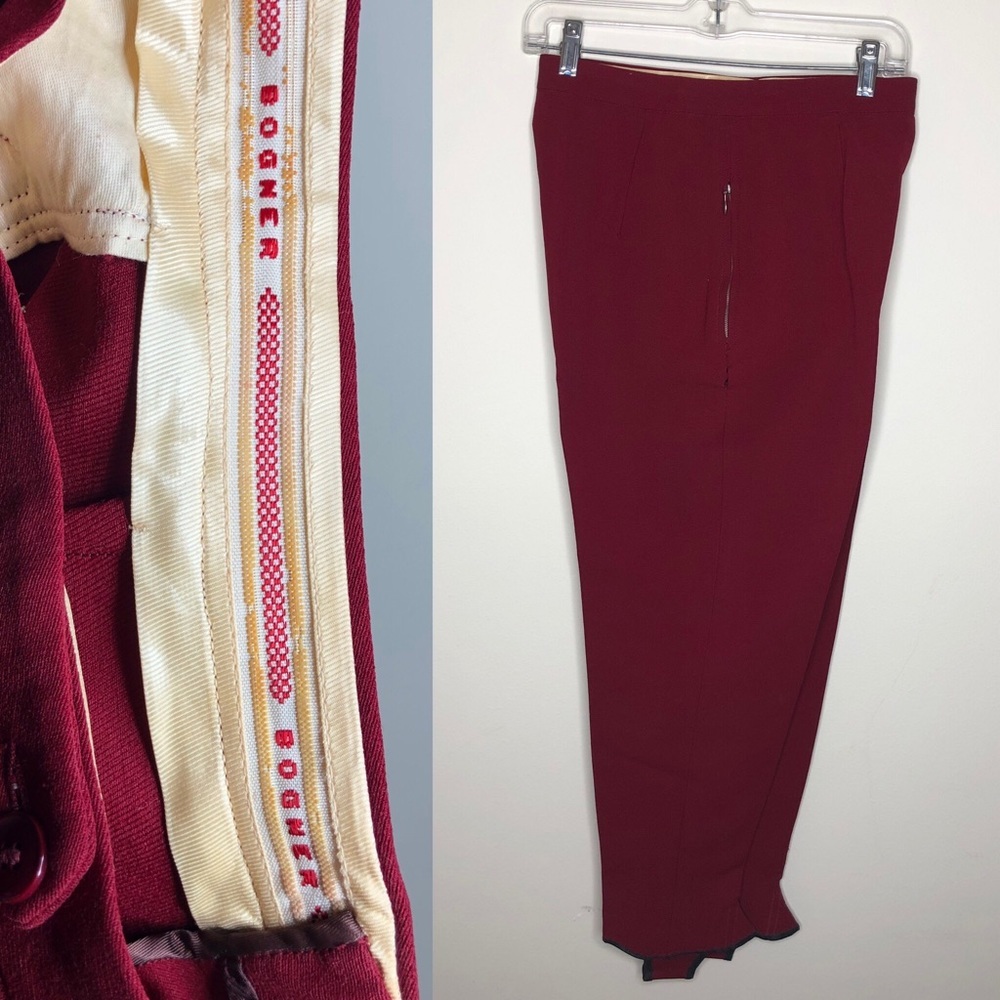 🕶️1960s⚡️VINTAGE wool Bogner red merlot stirrup ski pants 28 - Picture 1 of 8